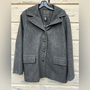 Abercrombie & Fitch Wool Flannel Lined Made In Italy Winter Coat Jacket L